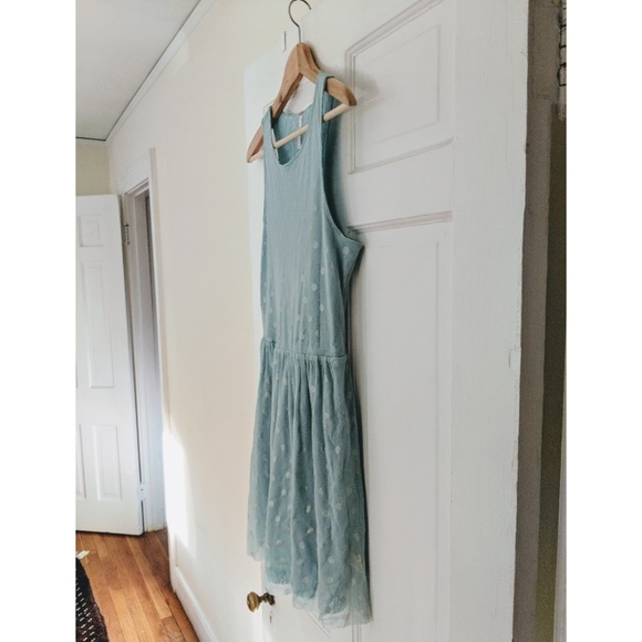Free People - Polka Dot Lace Mini Dress - Blue - S - Picture 3 of 5